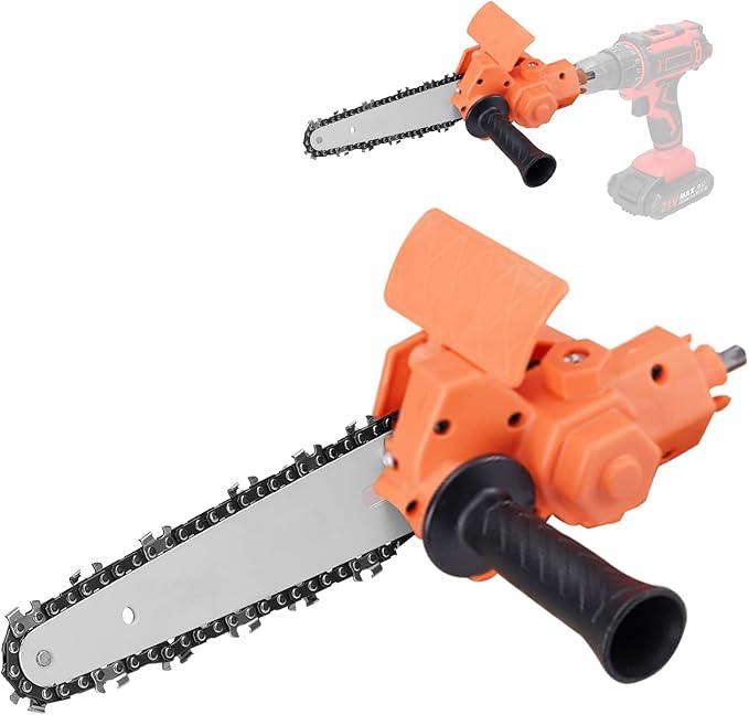 Electric Chainsaw Attachment, 6 Inch Electric Drill Attachment, Woodworking Cutting Tool Accessories for Wood Cutting Tree Trimming, Household Garden Use, for 6-13mm 3-jaw Collet Drill
