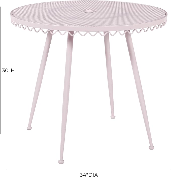 First of a Kind Wrought Outdoor Dining Table in Pink Iron