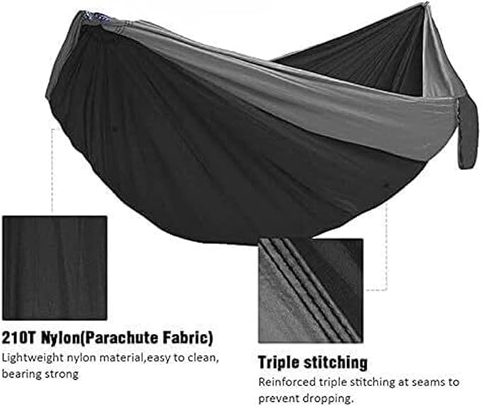 Hammock Lightweight Portable Double & Single Hammock with Tree Straps, Camping Gear for Outside Backpack Travel Hamock Outside(270x140 cm)