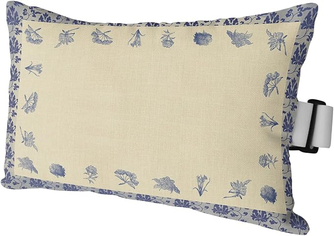 Outdoor Pillows Covers with Inserts Retro Porcelain Blue Flower Floral Waterproof Recliner Pillow with Adjustable Strap Throw Pillows for Patio Furniture Pool Lounge Chair, 11x16 inch, 1PCS