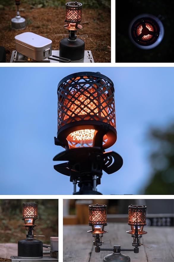CAMPINGMOON T-HEATER GASWARE Gas Heater Propane Isobutane for Camping Outdoor Collaboration Limited Edition with EVA Case (Green)