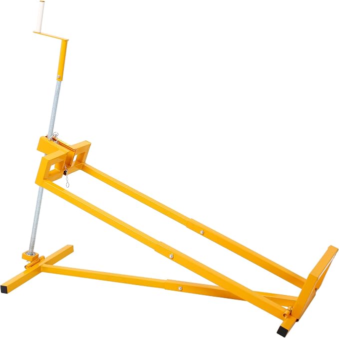 Foldable Lawn Mower Lift for Riding Tractors, Portable Lawn Mower Jack Lift Zero Turn & Telescoping Lawns Tractor Lifts with Adjustable Height/Manual or Power Handles, 880 LBS Capacity (Yellow)