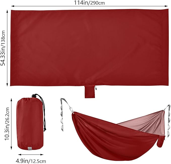 Maroon Solid Color Pure Plain Burgundy 330lb Capacity Outdoor Hammock with Portabl Carry Bag Swing Hammock for Camping Travel Accessories capas para la Lluvia