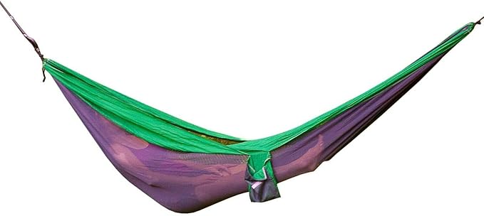 Algoma Travel Hammock Double Nylon, Portable 2 Person, 400LB Capacity (Green/Gray)