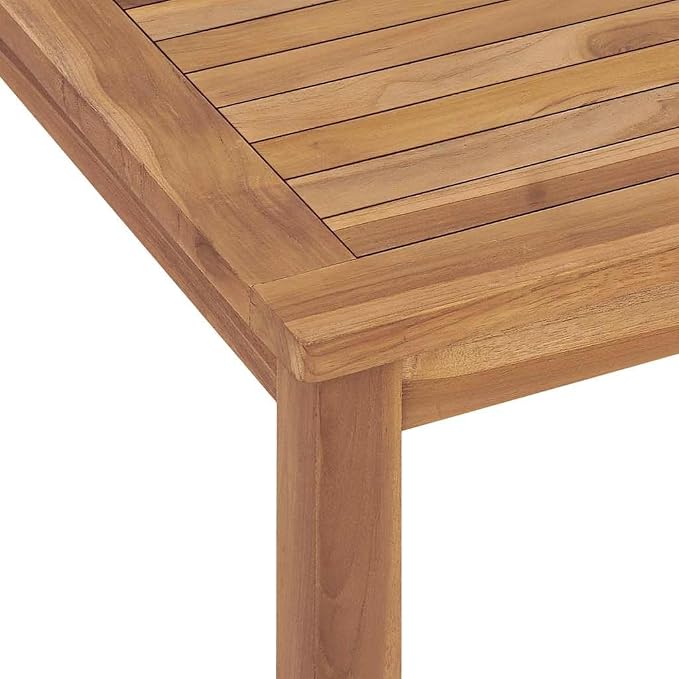 vidaXL Patio Dining Table, Patio Table, Garden Table, Garden Furniture for Front Porch Deck Lawn Backyard Terrace, Farmhouse, Solid Teak Wood