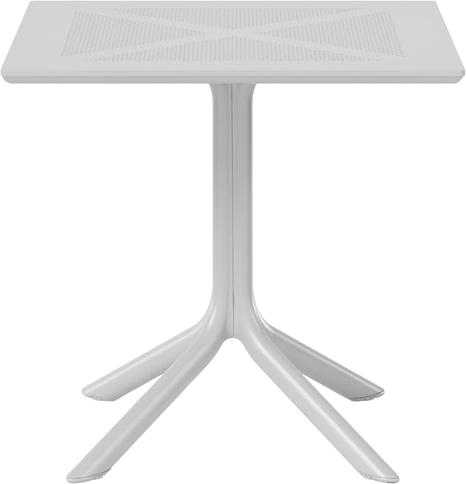 WestinTrends Playa 31.5" Square Plastic Outdoor Patio Dining Table for 4, Gray