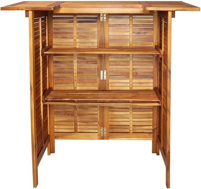 vidaXL Bar Table, Outdoor Pub Table, Bistro Table, Counter Height Table for Balcony Porch Garden Deck Backyard, Farmhouse, Solid Acacia Wood