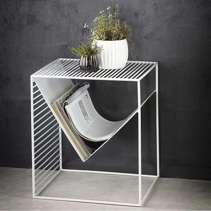 VIDI Iron Square Table，Square Wrought Coffee Table Outdoor End Nesting Side Tables Plant Stand