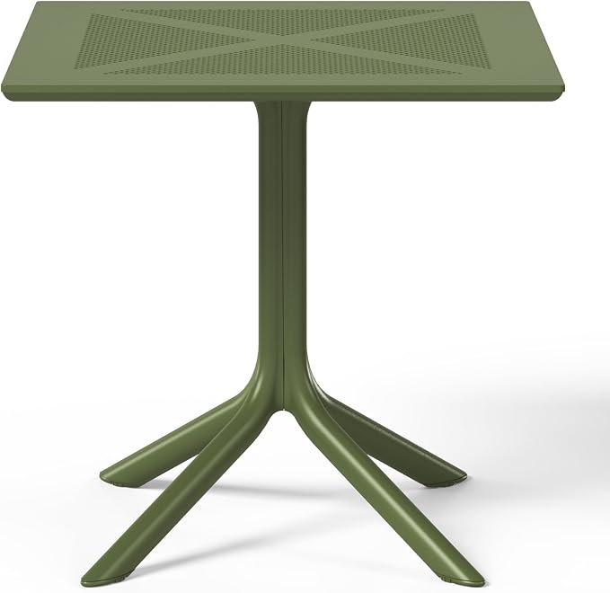 WestinTrends Playa 31.5" Square Plastic Outdoor Patio Dining Table for 4, Olive Green