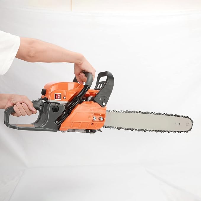 Chainsaw,58cc 20 Inch Gas Powered Chainsaw,8500rpm 2-Cycle Handheld Cordless Petrol Chainsaw Optional for Trees Wood Farm Garden Ranch Forest Cutting Logging Machine 20Inch