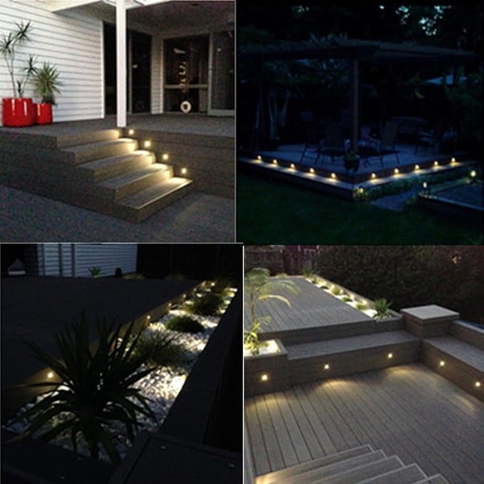 FVTLED Pack of 30 Warm White Low Voltage LED Deck Lights kit Φ1.38 Outdoor Garden Yard Decoration Lamp Recessed Landscape Pathway Step Stair Warm White LED Lighting, Black
