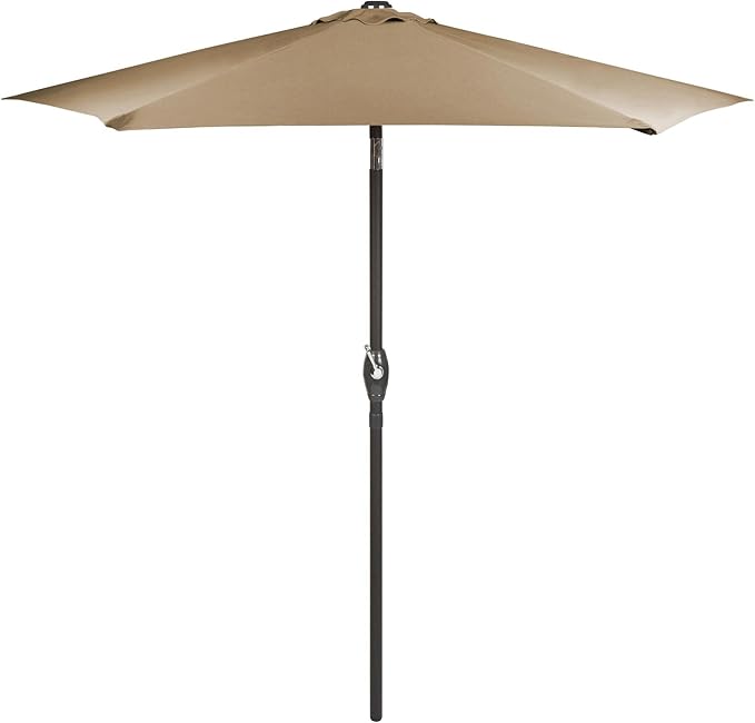 Nantucket Home 7.5 Foot Crank and Tilt Market Umbrella (Taupe)