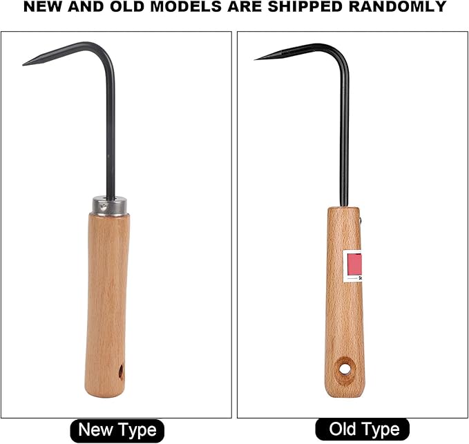 Root Hook Loosening Tool, Crack Weeder Tool with Wooden Handle, Bonsai Tools Gardening Tools