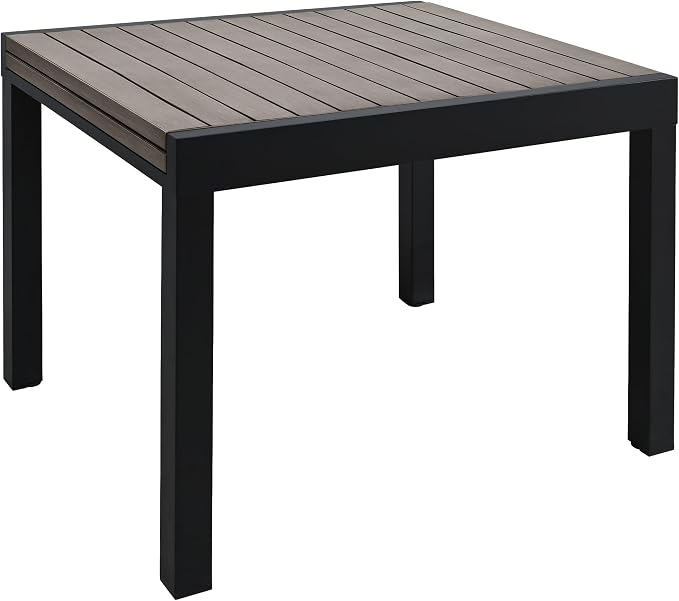 Expandable Patio Dining Table for 4-8 Person, Aluminum Extendable Outdoor Table, 38"-77" Adjustable Patio Table, Square/Rectangular Outdoor Accent Table for Garden, Backyard, Poolside, Gray