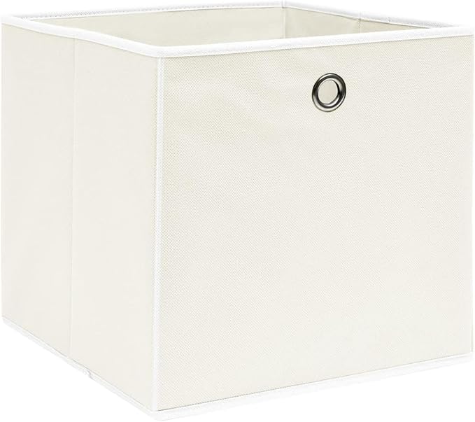 Homgoday 4 White Storage Boxes 32 x 32 x 32 cm Fabric, Furniture Chests and Chests for Outdoors, Garden Container, Garden Tool Holder, Outdoor Pouf, Outdoor Storage Box