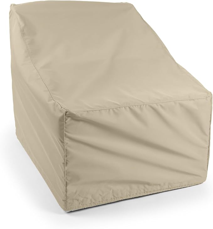 Covermates Elite Outdoor Sectional Armless Chair Cover – Water-Resistant 300D Polyester Patio & Garden Chair Protection with Drawcord Hem, Buckle Straps & Mesh Vents, 34W x 38D x 35H, Khaki