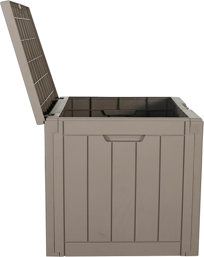BTEXPERT Set of 2, Indoor Outdoor Storage Box, 30 Gallon Resin Deck Container for Package Delivery Patio Furniture Cushions Garden Tools Pool Sports Equipment UV Resistant Waterproof Lockable