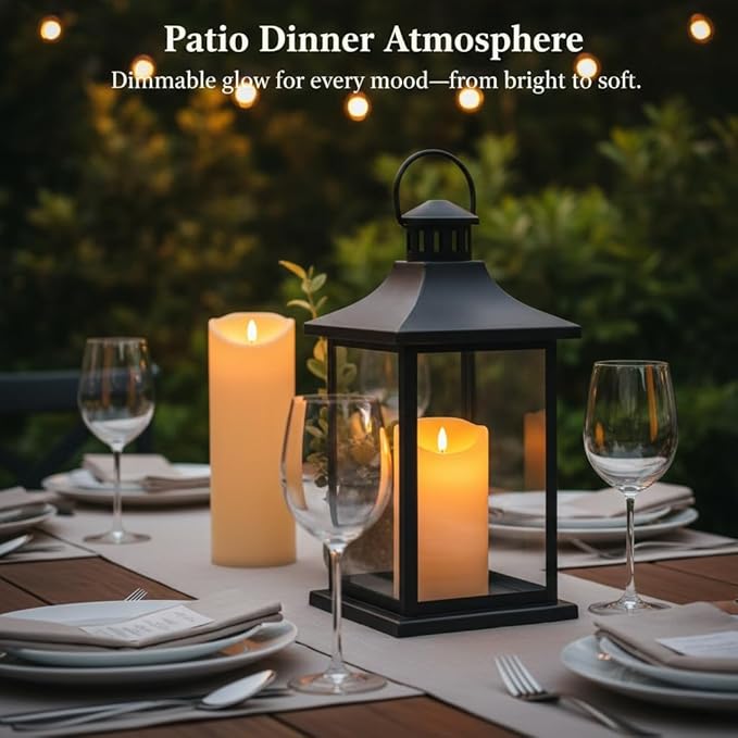 ANGELLOONG 12"X4" Flameless Candles with Remote, Set of 2 Waterproof Outdoor Battery Operated Pillar Candles with Timer, LED Candles Flickering for Lanterns, Porch, Patio Decor