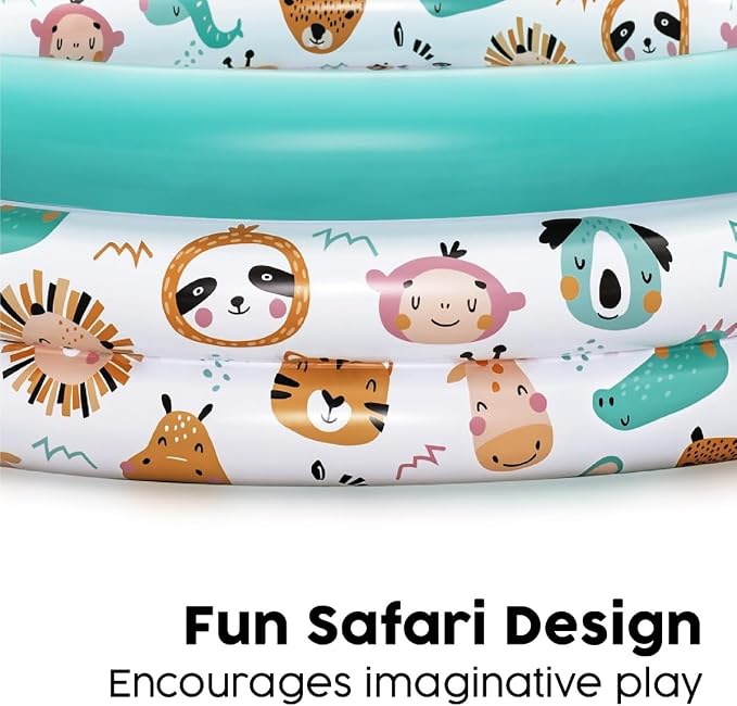 Bestway Safari Pals Kids Paddling Pool, Inflatable Paddling Pool, Kiddie Pool