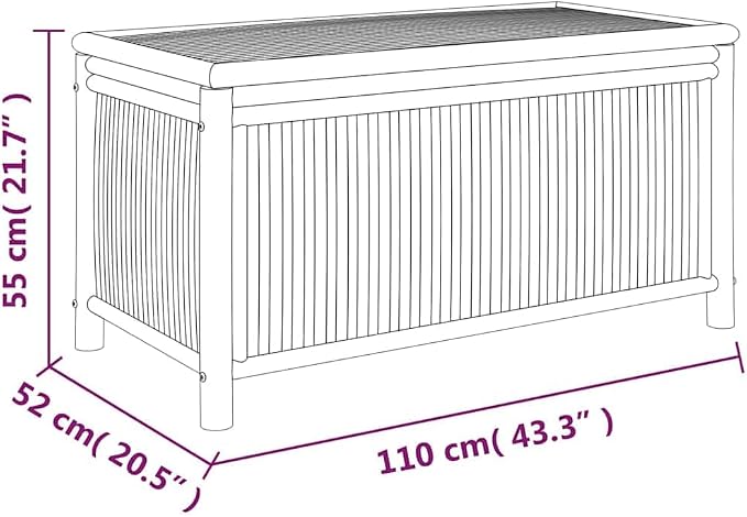 Garden Storage Box Natural Bamboo Bamboo, Polyethylene,Bamboo Garden Storage Box for Outdoor & Indoor Use with Zip Closure Storage Boxes