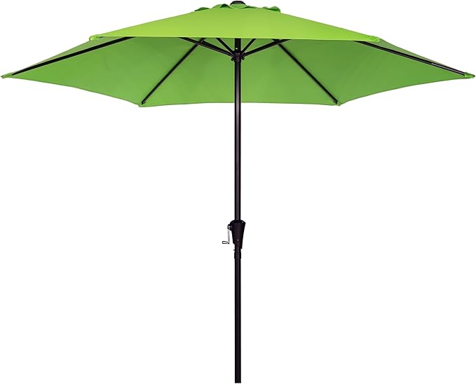 Sunnyglade 9FT Outdoor Patio Umbrella, Market & Table Umbrella with 6 Sturdy Ribs and Crank System, Fade-resistant & Waterproof for Garden Backyard Poolside Deck