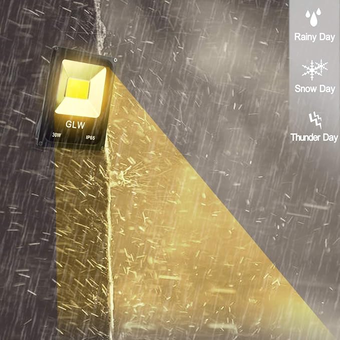 30W LED Flood Light 12V~24V AC/DC Outdoor Landscape Lighting 3000K 2700LM Warm White Waterproof Work Light with Spike Stand【2 Pack】