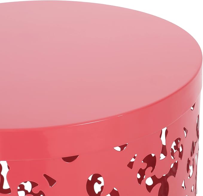 Christopher Knight Home Mathena Outdoor Side Tables - Dark Coral