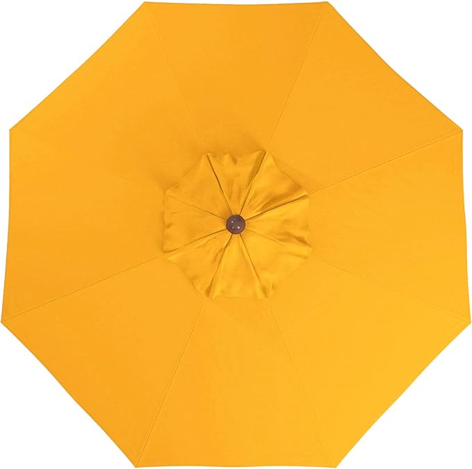 California Umbrella 9' Premium Commercial Hardwood Patio Umbrella, Manual Lift With Pacifica Yellow Fabric