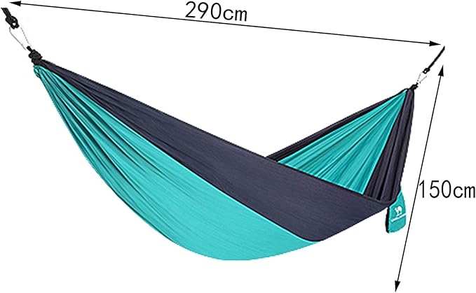 Camping Hammock Bed Portable Hammock Swing Chair Lightweight Nylon Fabric Easy to Assemble with Straps for Summer Camping Travel Garden Hammock Swing (Color : Green)