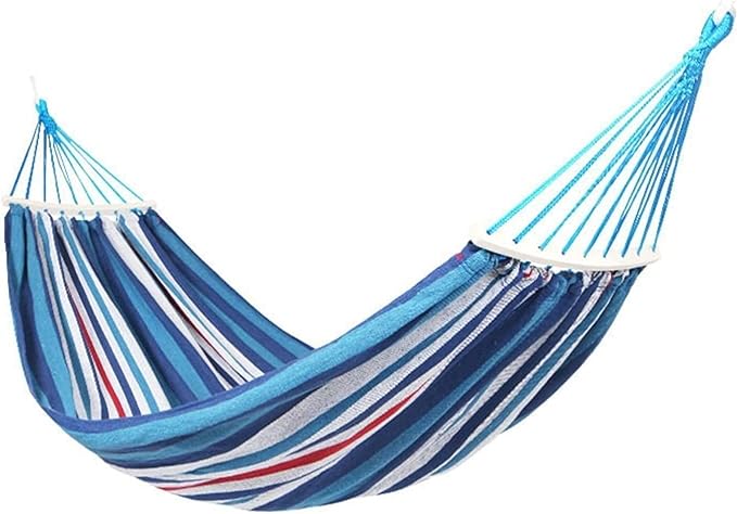 Camping Hammock Bed Outdoor Camping Travel Hammock Thick Canvas Hammock Adult Anti-Rollover Swing for Indoor Outdoor Gardens Hammock Swing (Color : A, Size : 190 * 100cm)