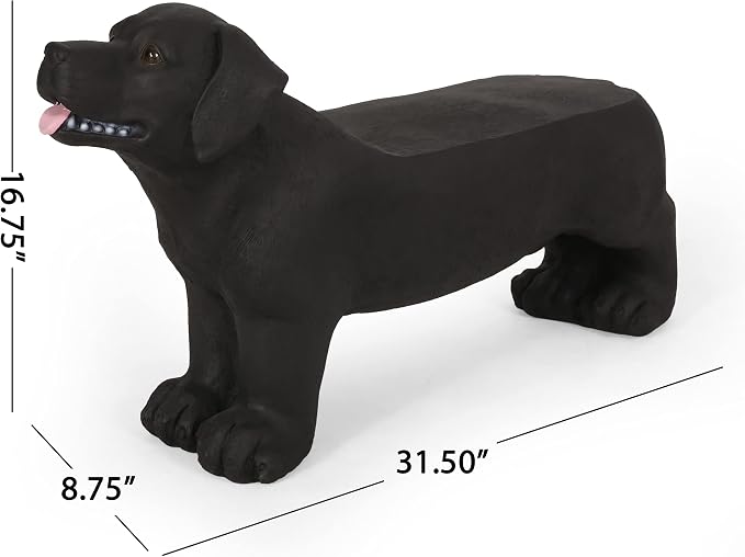 JIJIWANG Black Do3-in-1 Pedestal Side Table/End Table/Stool - MGO Hand Painted Sculpture Statue,No Assembly Required for Home,Living Room & Outdoor Decor (Jet Black, 31.50" W x 8.75" D x 16.75" H)