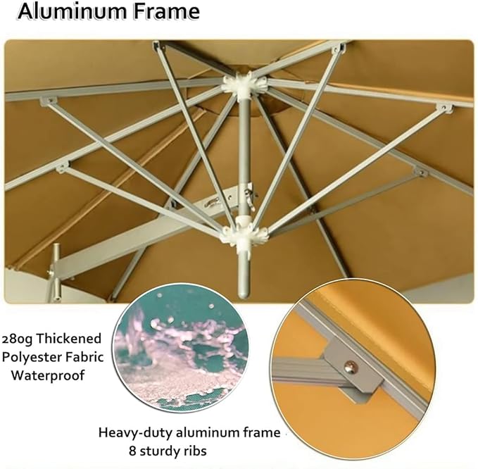 Wall-mounted Shading Umbrellas Sunshade With Adjustable Pole Outdoor Garden Patio Parasol Suitable For Gardens Courtyards Balconies Etc