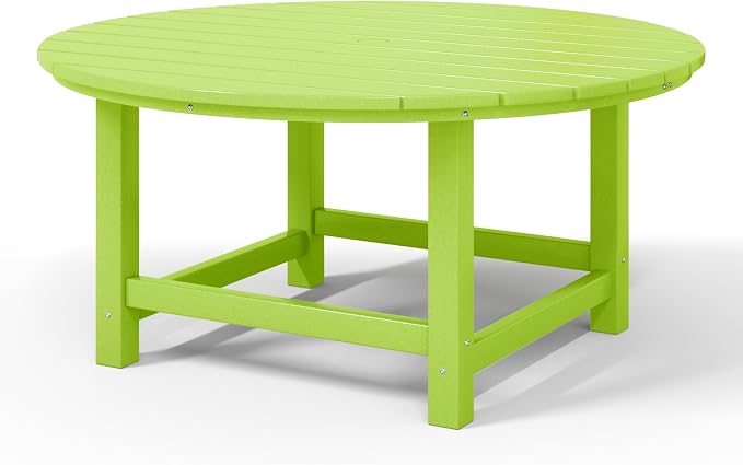 WestinTrends Malibu Low Outdoor HDPE Round Patio Coffee Table, Lime