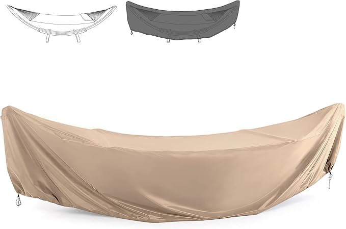SUNCREAT Hammock Cover, Water-Resistant Polyester Hammock Stand Cover for 14ft Arc Stand, Brown