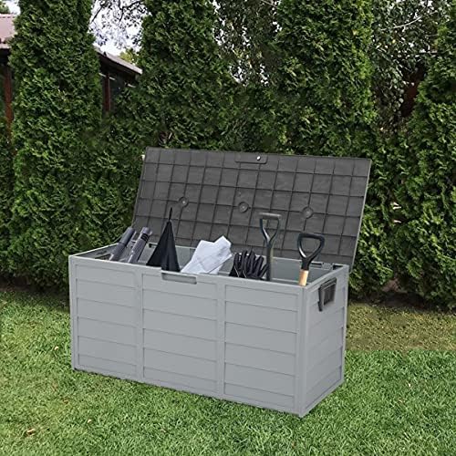 Outdoor Storage Deck Box, Weather Resistant Patio Storage, Large Capacity Garden Organizer, Rolling Utility Storage Chest, Heavy Duty Outdoor Container