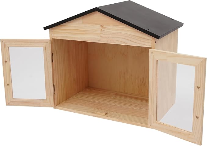 Little Library Box Outdoor, Literature Exchange Boxes with Clear Acrylic Windows, Wood Community Sharing Box for Storing or Sharing in Community, Schools (Double Door Single Deck)