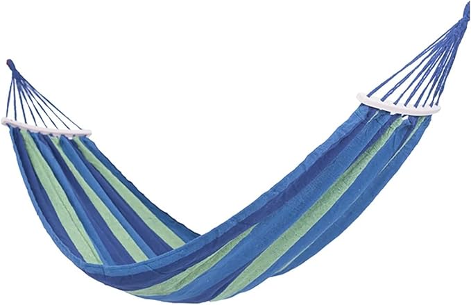 Portable Hanging Hammock Indoor Home Bedroom Lazy Chair Travel Outdoor Camping Swing Thick Canvas Bed Hammocks(Blue B)