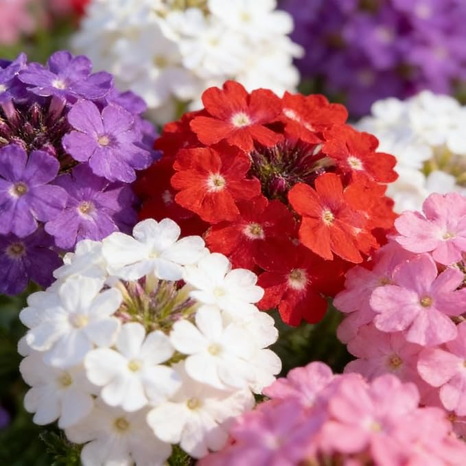 CarpetC 1500+ Mixed Verbena Seeds for Planting, Creeping Perennial, Drought Tolerant Ground Cover with Long Blooms, Non-GMO Heirloom for Outdoor, Garden Borders, and Home Containers