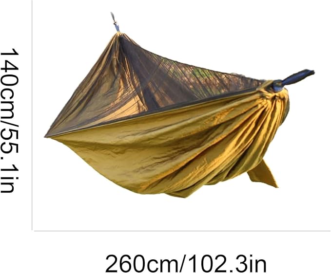 Polyester Hammock with Mesh Outdoor Camping Lightweight Multi-Purpose Large Space Easy to Install Hammock