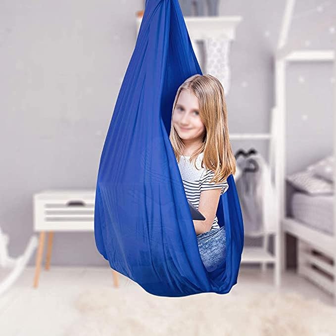Kids Indoor Swing Therapy Sensory Adjustable Cuddle Hammock for Child and Teens with Mounting Hardware Up to 440lbs (Color : Purple, Size : 150 x 280 cm)
