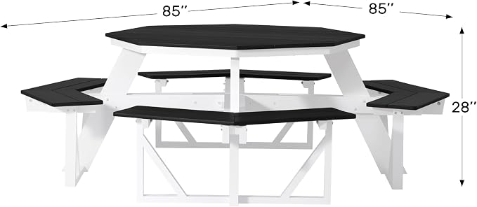 WestinTrends Outdoor 48" HDPE 8-Person Patio Octagon Picnic Table, Teak