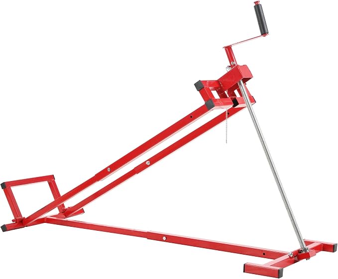 Foldable Lawn Mower Lift for Riding Tractors, Portable Lawn Mower Jack Lift Zero Turn & Telescoping Lawns Tractor Lifts with Adjustable Height/Manual or Power Handles, 880 LBS Capacity (Red 1)