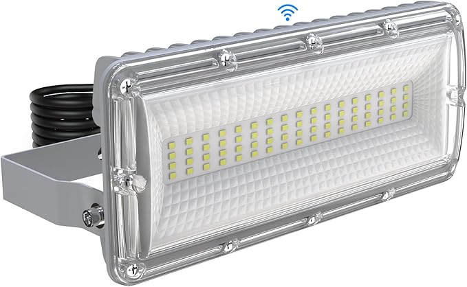 50W LED Flood Light with Photocell, 7000LM Dusk to Dawn Security Light Outdoor, 6500K Floodlight LED IP67 Waterproof Flood Lights Outdoor 180 °Adjustable Angle for Garden, Backyard