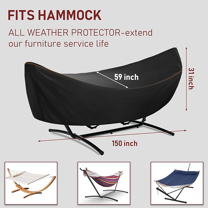 Hammock Cover Waterproof Heavy Duty 420D Outdoor3 Hammock Stand Covers with Windproof Buckles