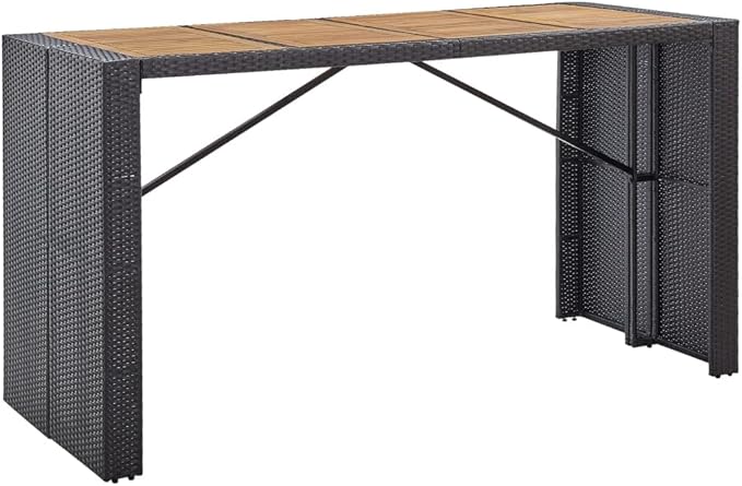 Patio Bar Set with Cushions,Patio Lounge Set,Outdoor Furniture,Outdoor Furniture Sets,Patio Conversation Sets,for Garden,Deck,Backyard,9 Piece Poly Rattan Black
