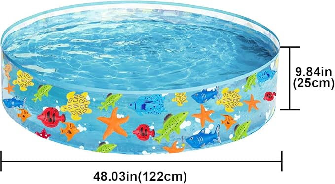 48"x9.84" Swimming Pool for Pets, Portable Pools for Outdoor and Backyard (Blue)