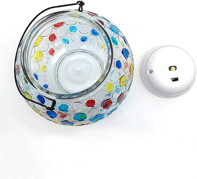 Color Changing Solar Powered Mosaic Glass Ball Light, IP65 Waterproof Garden Outdoor Table Lamps, Decorative Night Light for Patio, Yard, Room & Ideal Gift for Women/Girls