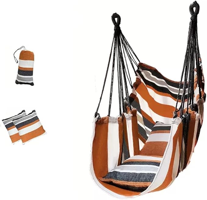 Outdoor Hammock Anti-Rollover Travel Camping Portable Hammock Hanging Chair Outdoor Portable Camping Travel Equipment (Color : Brown, Size : 130 * 100cm)