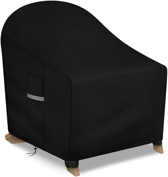 Dokon Patio Adirondack Chair Covers Waterproof Outdoor Chair Cover with Air Vents, Windproof Anti-UV Heavy Duty Oxford Fabric Lawn Patio Furniture Covers (32"W x 34"D x 36"H) - Black