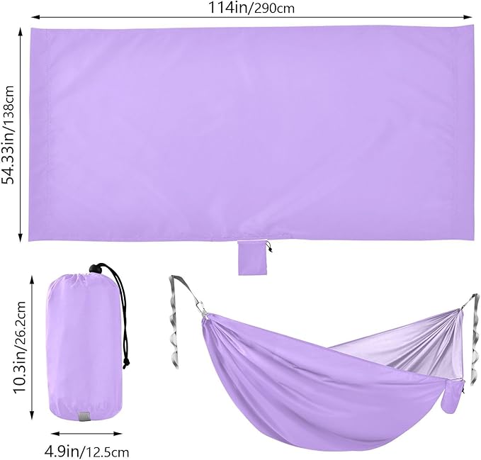 Purple 330lb Capacity Outdoor Hammock with Hanging Rope Hanging Hammock for Outside Patio Garden hamacas para adultos con soporte
